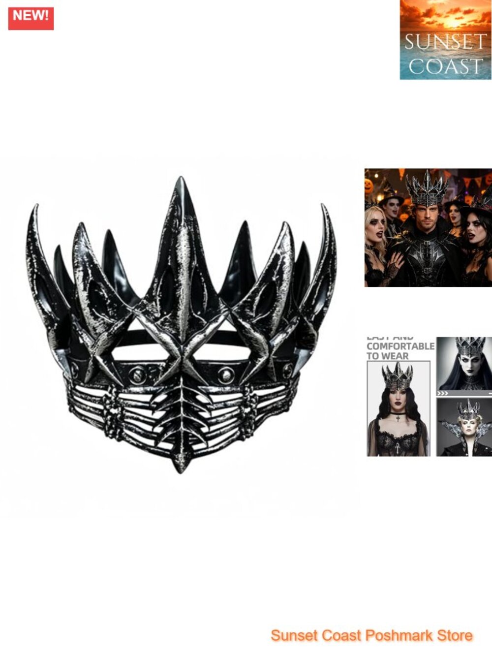 PU Foam Crow Crown Gothic Headpiece Evil Queen Witch Costume Hair Accessory